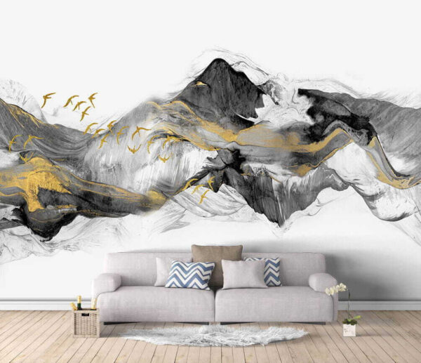 Peinture de montagnes avec des oiseaux en vol u04963pig1 600x517 - Peinture de montagnes avec des oiseaux en vol - tegory