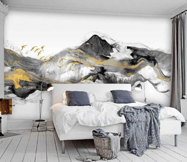 Peinture de montagnes avec des oiseaux en vol u04963pib1m 600x518 - Peinture de montagnes avec des oiseaux en vol - tegory