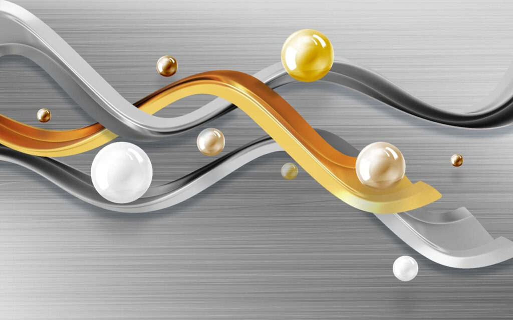 Metallic curves with floating orbs Metallic curves with floating orbs