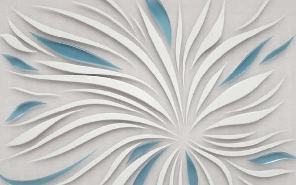 Motif blanc et bleu sur une surface grise Motif blanc et bleu sur une surface grise
