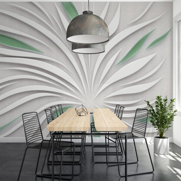 Un motif blanc et vert Un motif blanc et vert