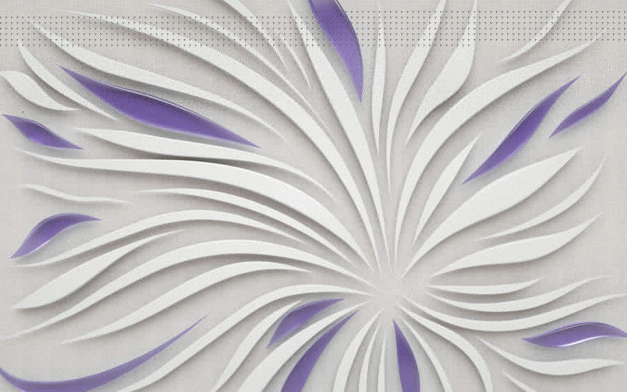 Un tourbillon blanc et violet sur un mur Un tourbillon blanc et violet sur un mur
