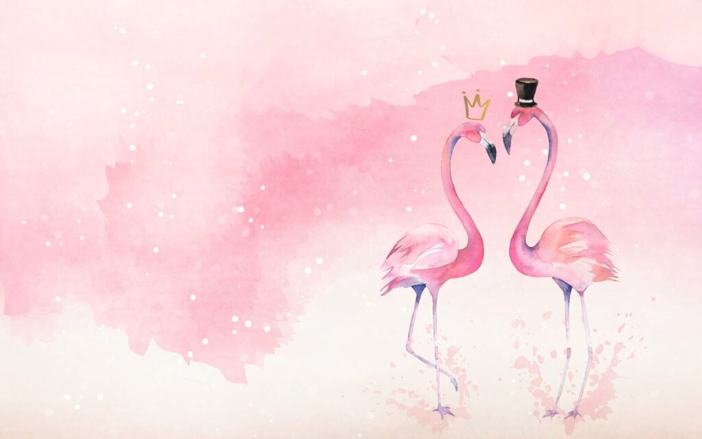 Deux flamants roses avec couronne et couronne sur la tête u06476p 1024x640 - Deux flamants roses avec couronne et couronne sur la tête - tegory