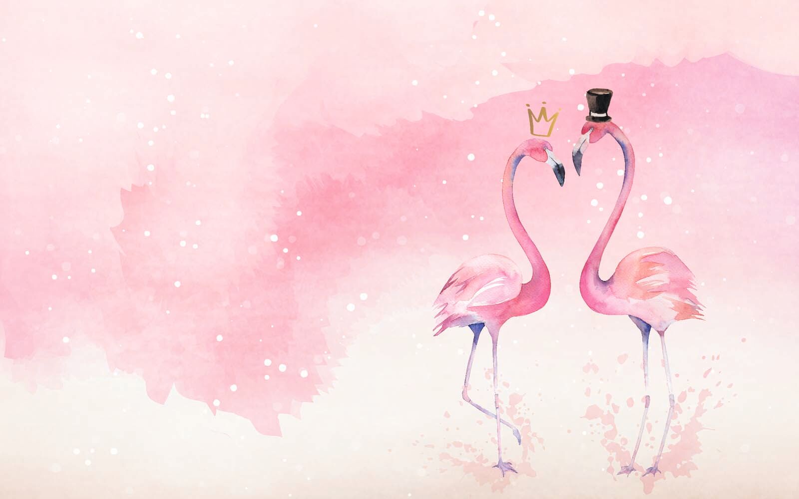 Deux flamants roses avec couronne et couronne sur la tête u06476p - Deux flamants roses avec couronne et couronne sur la tête - tegory