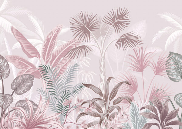 Feuillage tropical dans des tons doux et pastel. Feuillage tropical dans des tons doux et pastel.