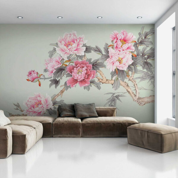 Branche avec des fleurs roses Branche avec des fleurs roses