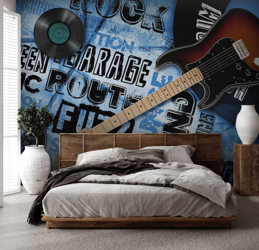 Guitare et disque sur fond bleu u06794pib1 1024x989 - Guitare et disque sur fond bleu