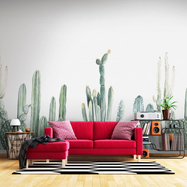 Groupe de cactus sur fond blanc Groupe de cactus sur fond blanc