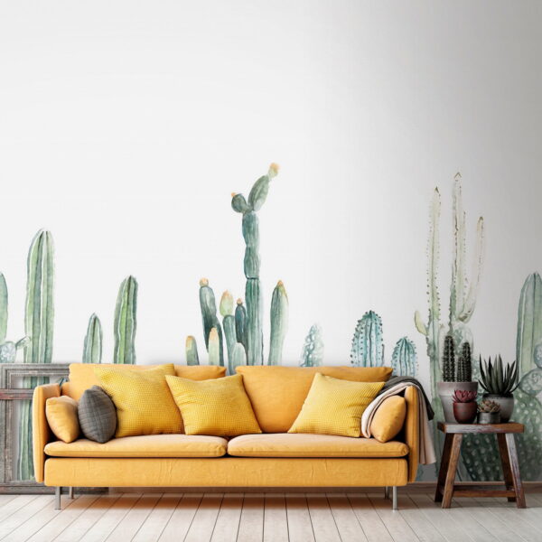 Groupe de cactus sur fond blanc Groupe de cactus sur fond blanc