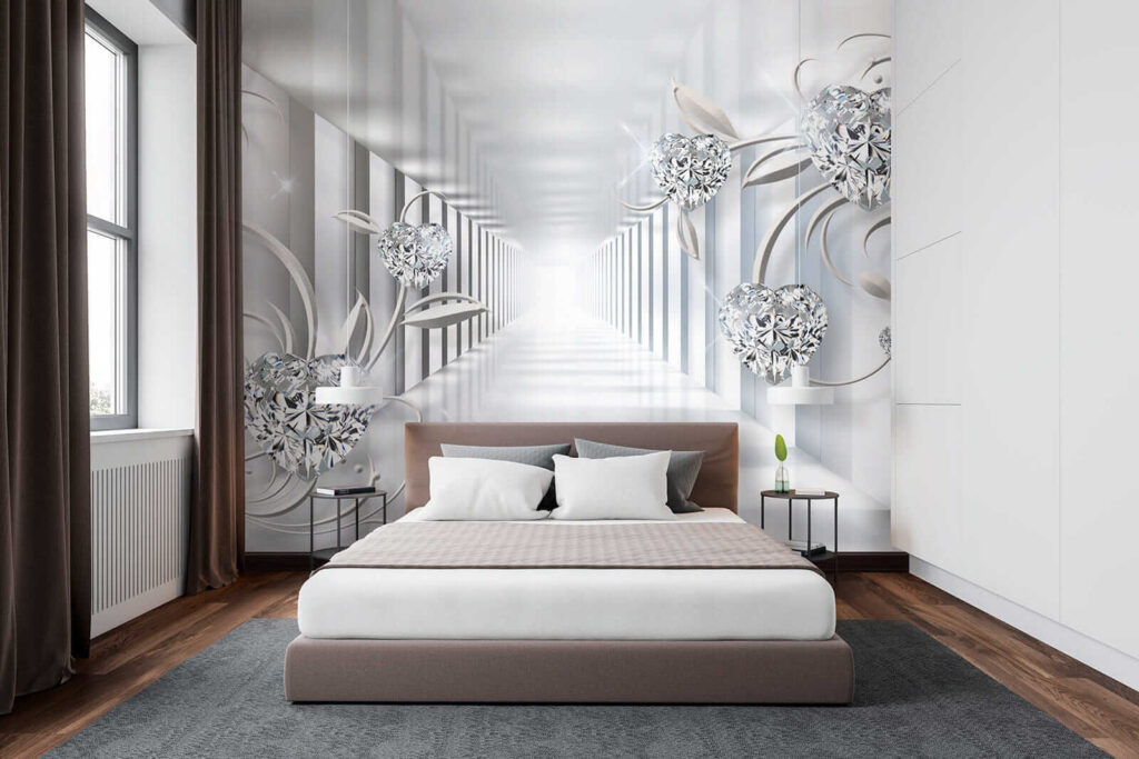 Couloir blanc avec diamants et fleurs u07513pib2 1024x683 - Couloir blanc avec diamants et fleurs