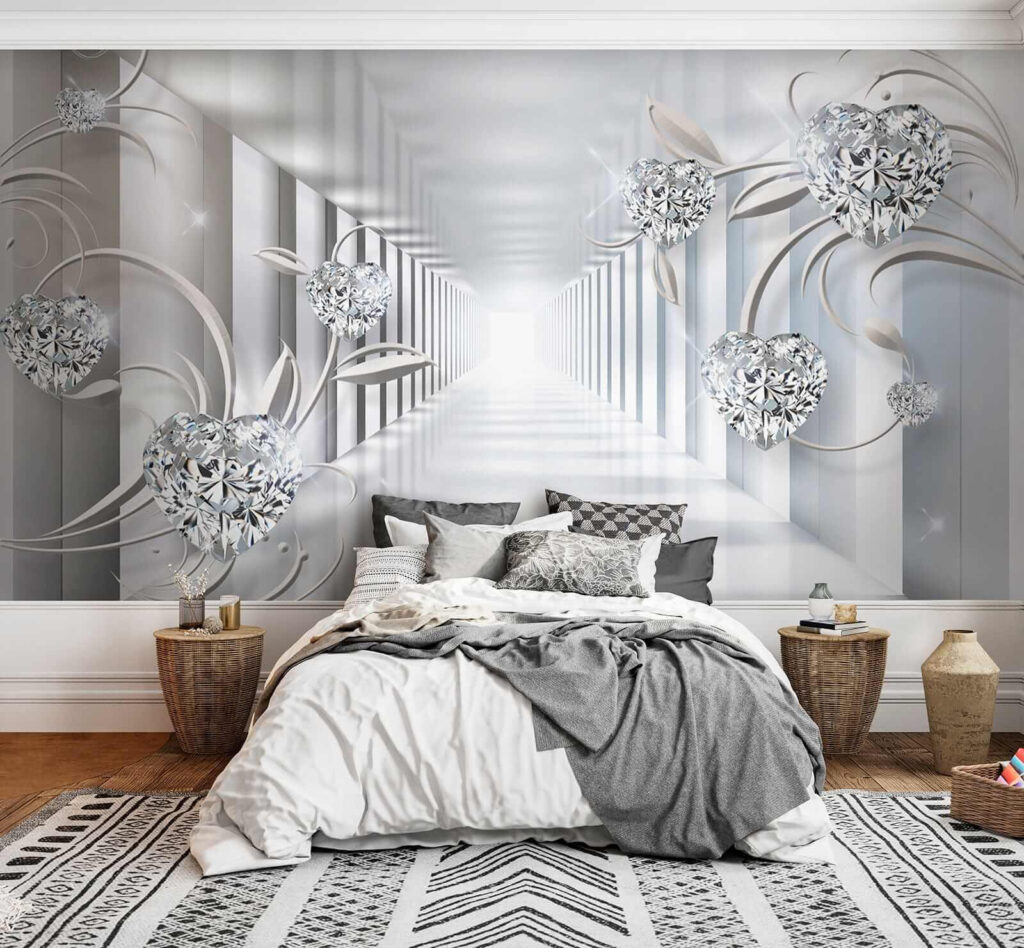 Couloir blanc avec diamants et fleurs u07513pib3 1024x948 - Couloir blanc avec diamants et fleurs