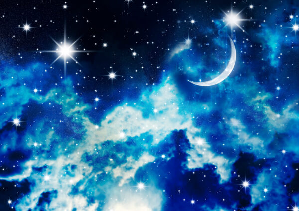 Lune et étoiles dans le ciel Lune et étoiles dans le ciel