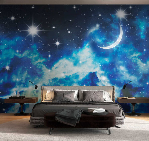 Lune et étoiles dans le ciel Lune et étoiles dans le ciel