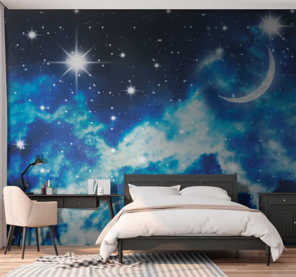 Lune et étoiles dans le ciel Lune et étoiles dans le ciel