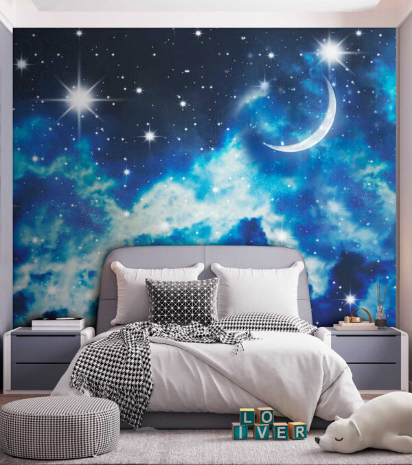 Lune et étoiles dans le ciel Lune et étoiles dans le ciel
