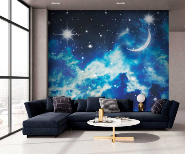 Lune et étoiles dans le ciel Lune et étoiles dans le ciel