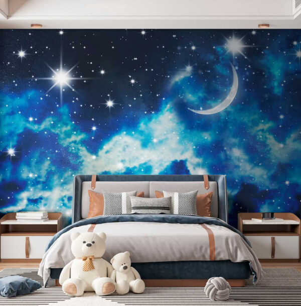 Lune et étoiles dans le ciel Lune et étoiles dans le ciel