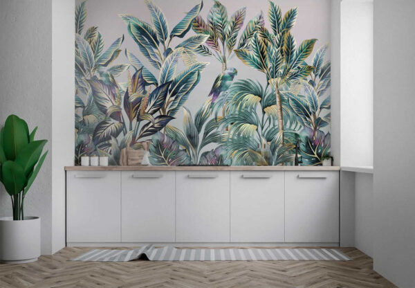 Feuilles tropicales avec oiseaux cachés u09335pik1 600x416 - Feuilles tropicales avec oiseaux cachés