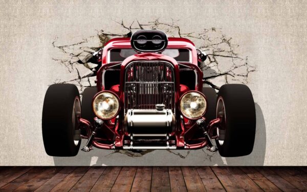 Voiture rouge avec roues noires Voiture rouge avec roues noires