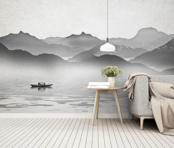 Bateau sur l'eau avec des montagnes en arrière-plan u09842pig1m 600x512 - Bateau sur l'eau avec des montagnes en arrière-plan - tegory