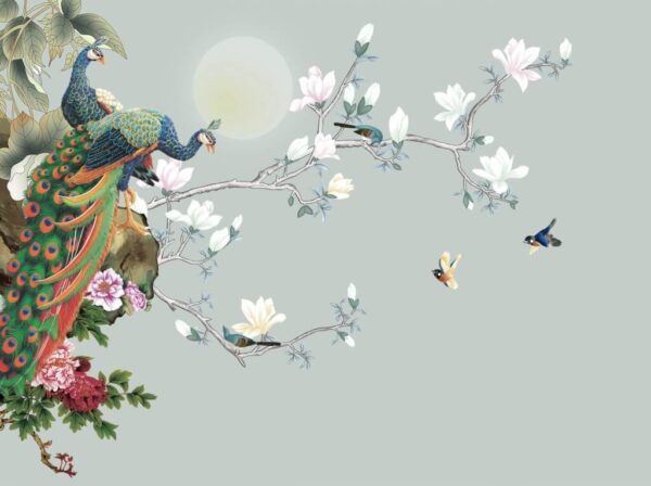 Oiseau sur une branche avec des fleurs et des oiseaux u09915p 600x448 - Oiseau sur une branche avec des fleurs et des oiseaux - tegory