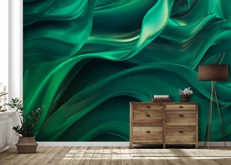 Tissu vert avec plis Tissu vert avec plis