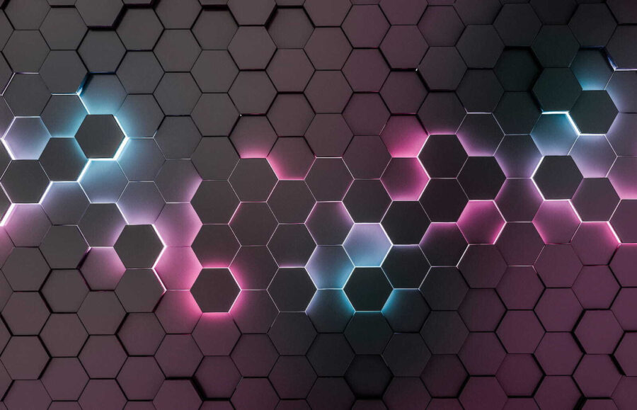Groupe d'hexagones de couleurs différentes