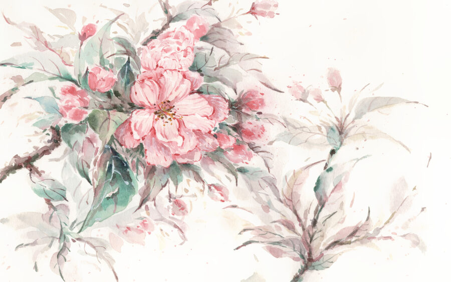 Peinture de fleurs roses