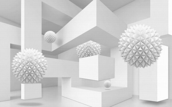 Chambre blanche avec boules blanches Chambre blanche avec boules blanches