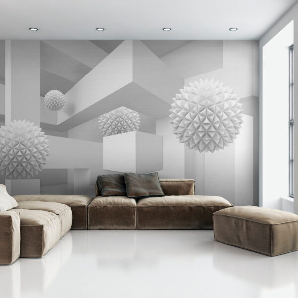 Chambre blanche avec boules blanches Chambre blanche avec boules blanches