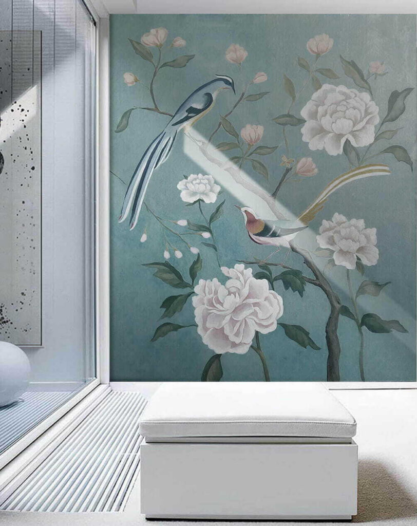 Peinture d'oiseaux sur une branche avec des fleurs u14296pih1 812x1024 - Peinture d'oiseaux sur une branche avec des fleurs - tegory