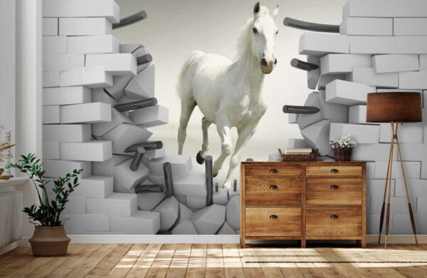 Cheval traversant un mur Cheval traversant un mur