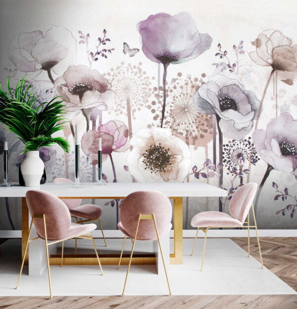 Peinture de fleurs et de papillons Peinture de fleurs et de papillons