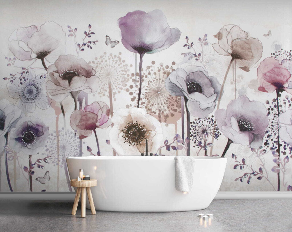 Painting of flowers and butterflies Painting of flowers and butterflies