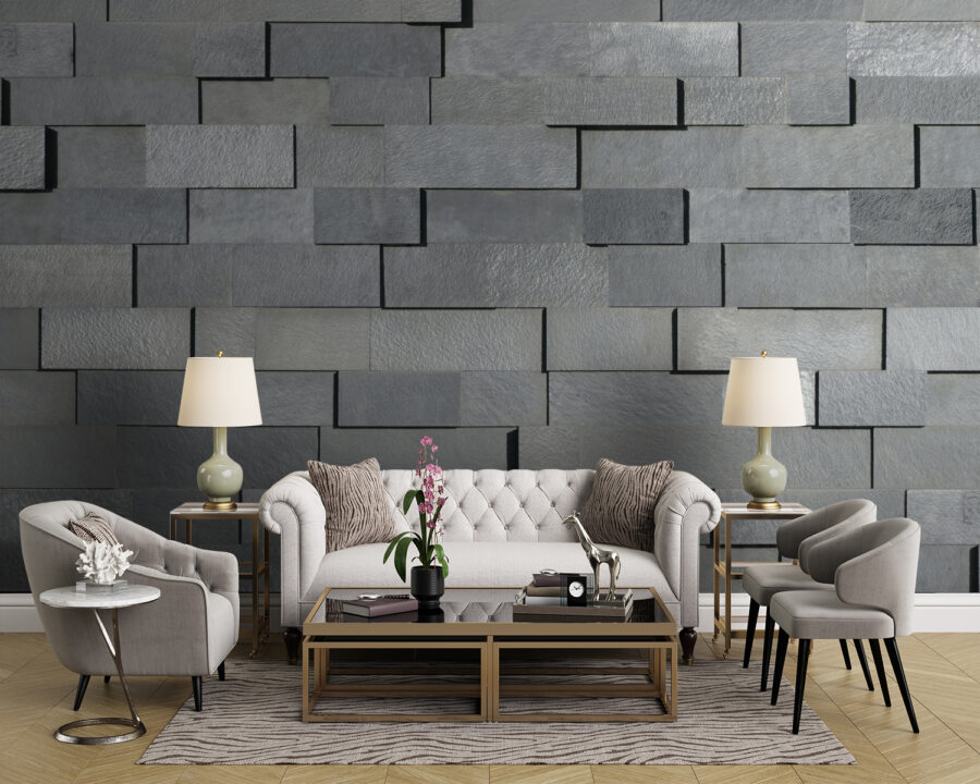 Mur de briques grises