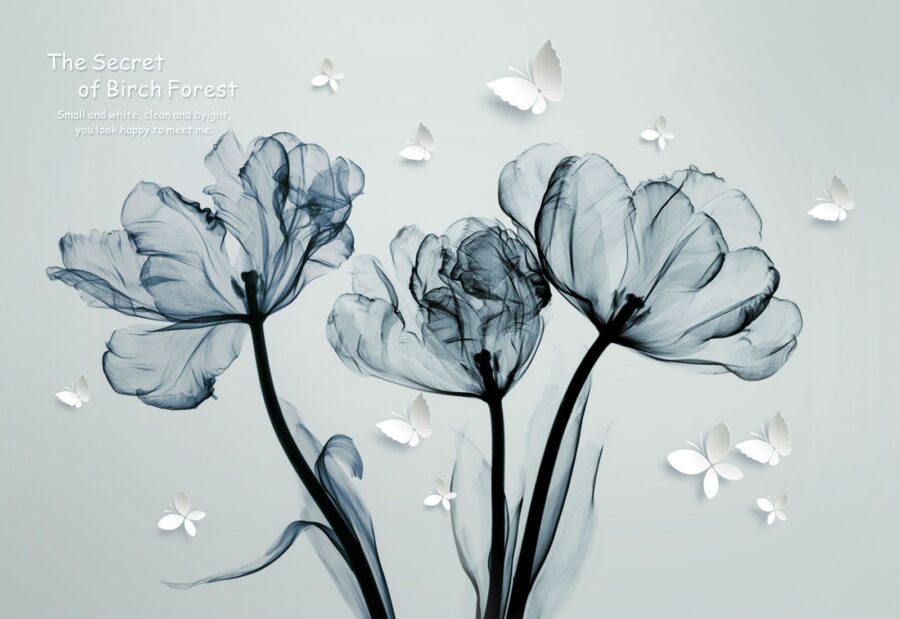 Image de fleurs en noir et blanc