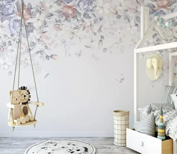 Fond blanc avec fleurs et papillons Fond blanc avec fleurs et papillons