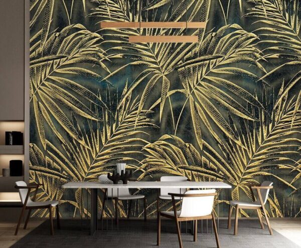 Feuilles tropicales luxuriantes dans un motif élégant Feuilles tropicales luxuriantes dans un motif élégant