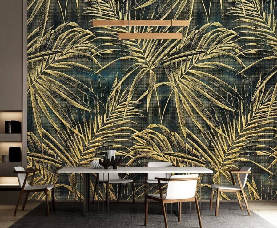 Feuilles tropicales luxuriantes dans un motif élégant Feuilles tropicales luxuriantes dans un motif élégant