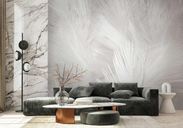 Plumes blanches sur une surface blanche Plumes blanches sur une surface blanche