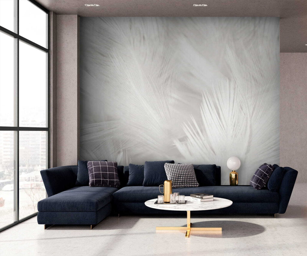 White feathers on a white surface White feathers on a white surface