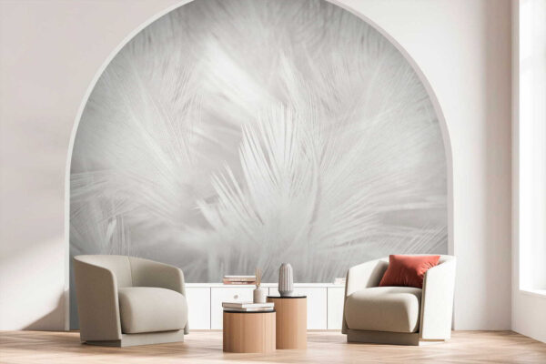 Plumes blanches sur une surface blanche Plumes blanches sur une surface blanche