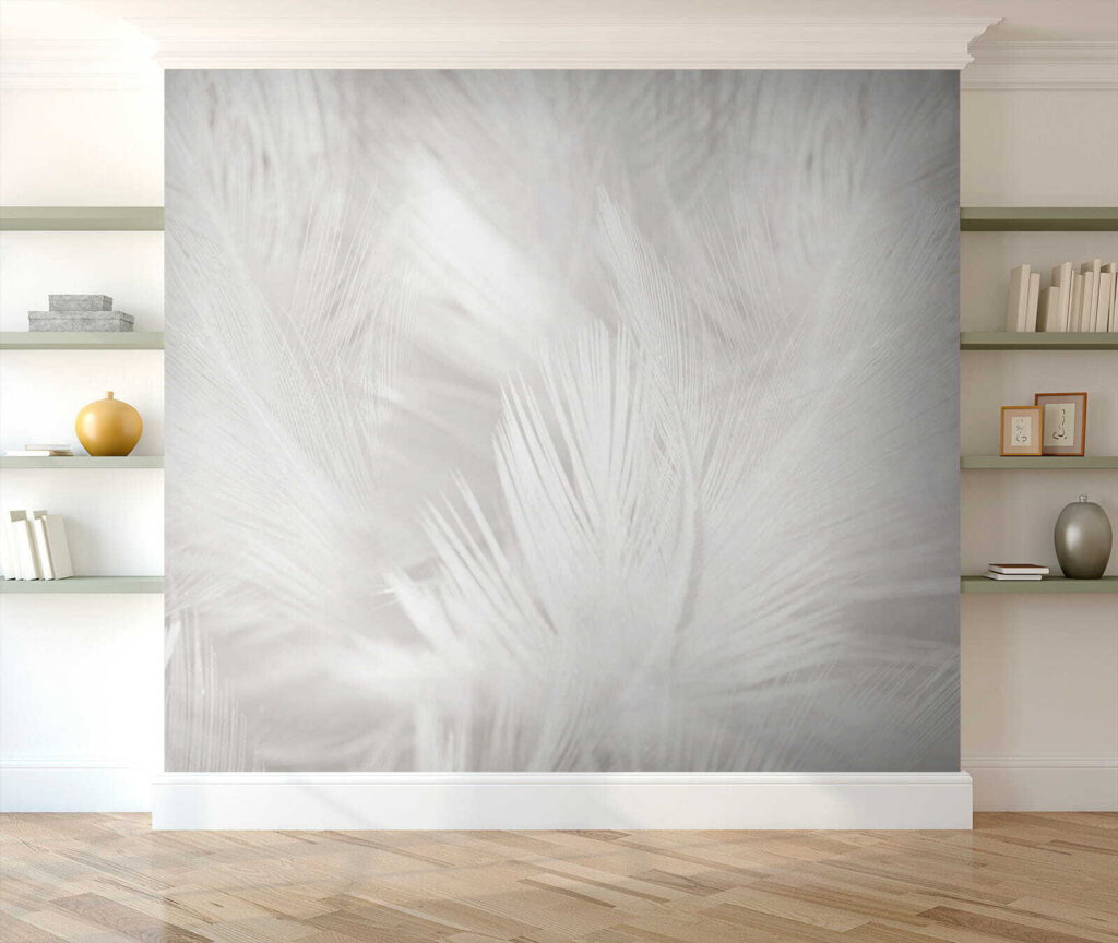 White feathers on a white surface White feathers on a white surface