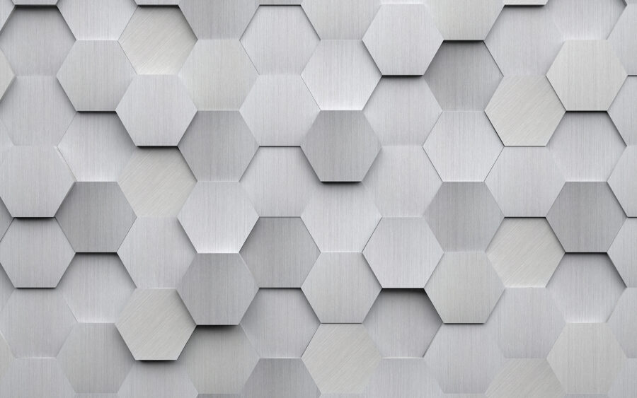 Hexagones blancs sur un mur
