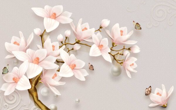Des fleurs délicates sur des branches douces Des fleurs délicates sur des branches douces