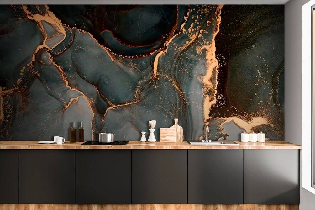 Swirling hues of teal and copper Swirling hues of teal and copper