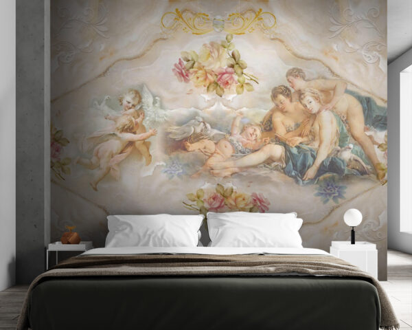 Peinture d'anges et de fleurs Peinture d'anges et de fleurs