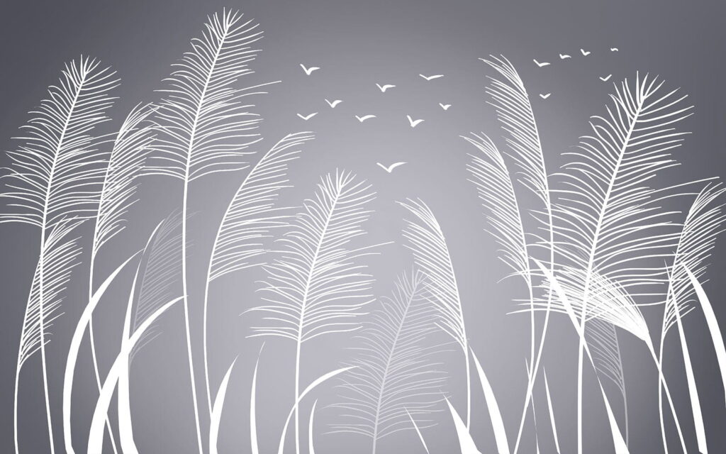 Plumes blanches et oiseaux volant dans le ciel Plumes blanches et oiseaux volant dans le ciel