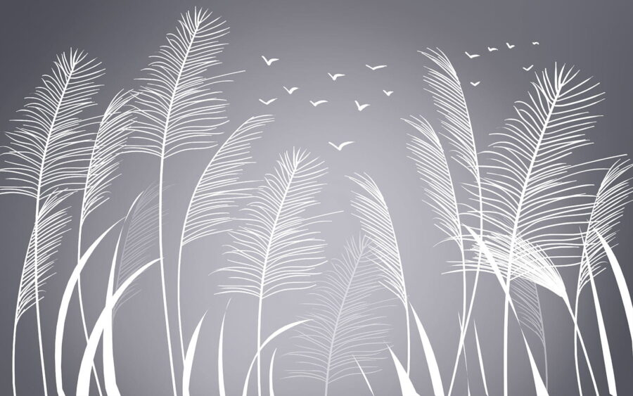Plumes blanches et oiseaux volant dans le ciel Plumes blanches et oiseaux volant dans le ciel