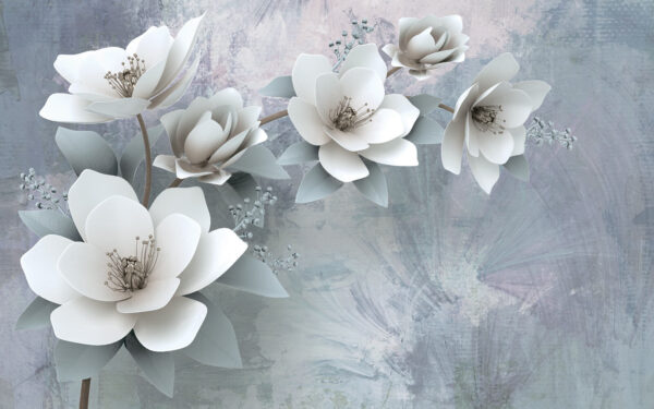 Fleurs blanches sur une branche Fleurs blanches sur une branche